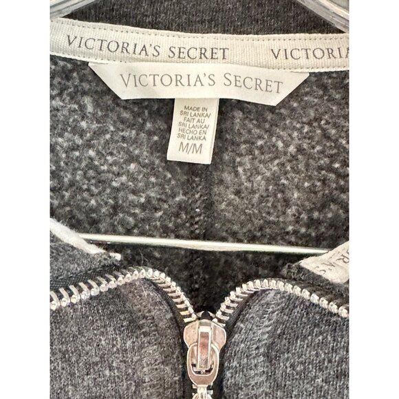 Victoria's Secret Women’s Sz M ANGEL Wing Charm Frayed HemJacket Full Zip Hoodie - Picture 5 of 9